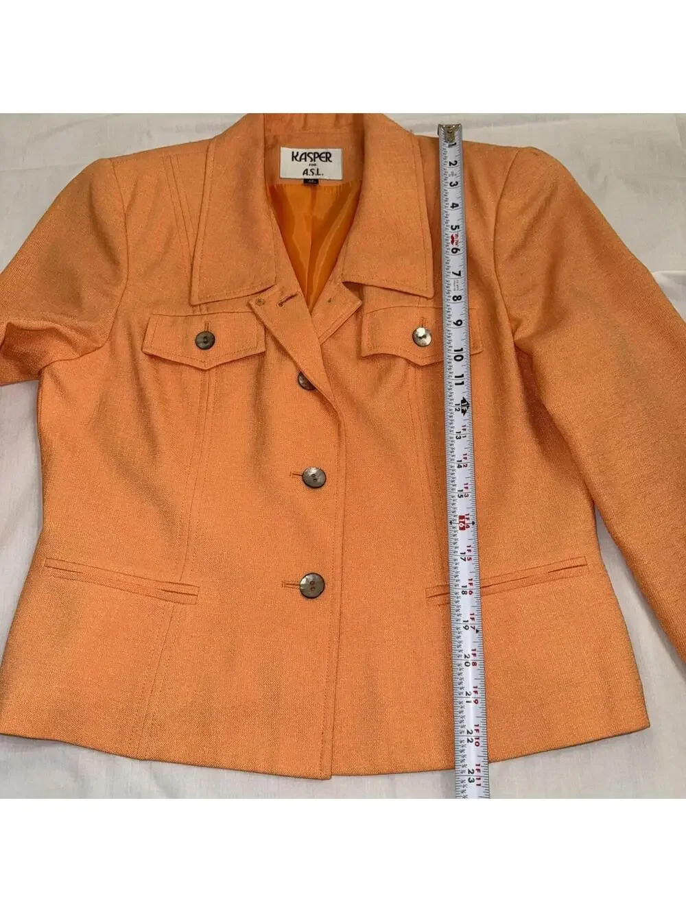 Kasper for A.S.L. Women’s 2-Piece Orange Skirt Suit Blazer & Skirt Set Size 12